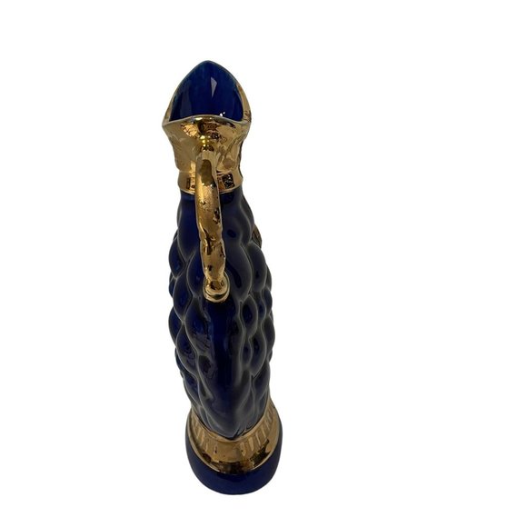 Vintage Jim Beam Ceramic Liquor Decanter Blue Grape Cluster Gold Trim 1963 - Picture 9 of 11